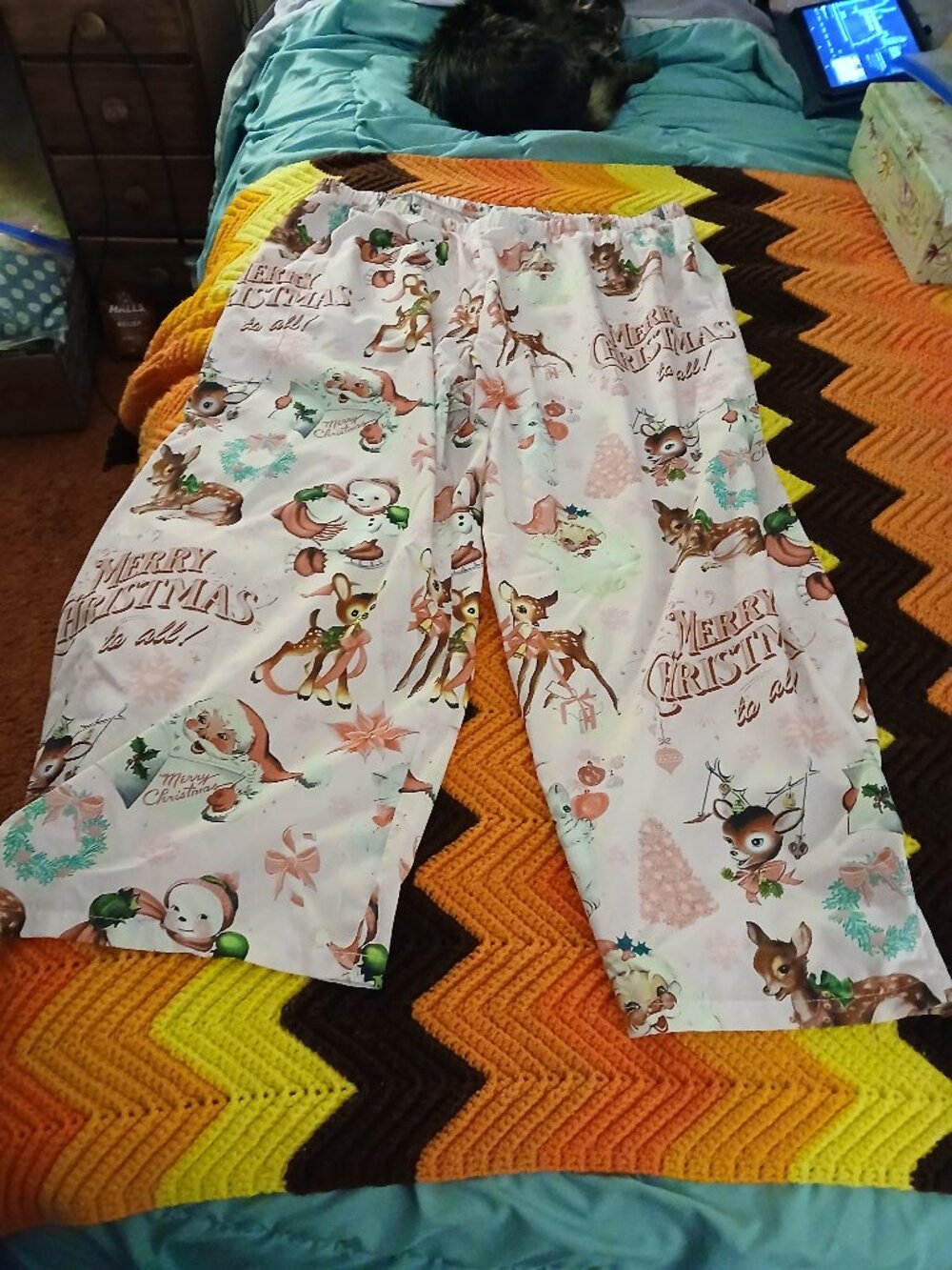 Temu 4XL Women Plus Christmas Holiday Winter Reindeer Lounge Pants Pajamas